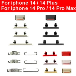 1Set Power Mute Volume Button For iPhone 14 14 Plus 14 Pro Max Power Volume Mute Side Key+Bracket Iron Hook Small Metal