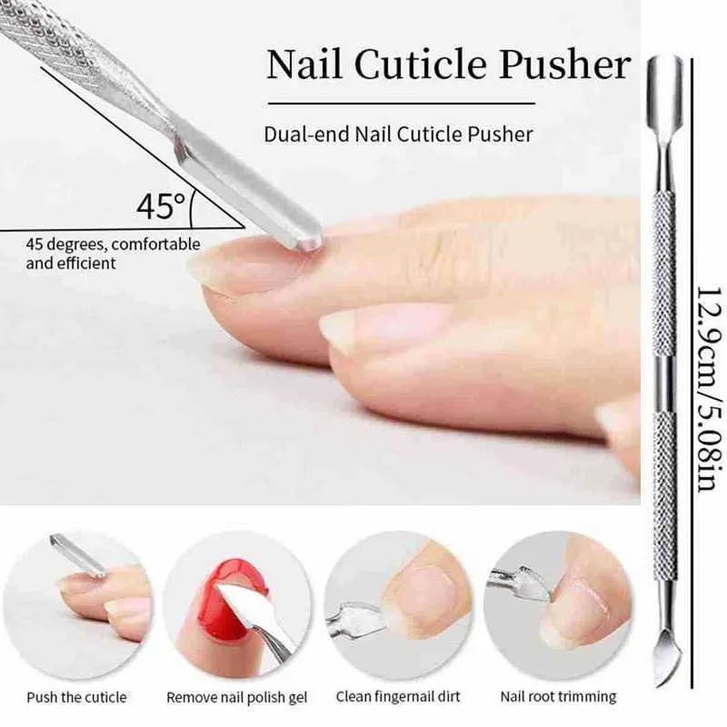 10 Piezas/Lote Arte de Uñas Limas Profesionales de 100/180 Granos Esponja Bloque Pulidor Pincel Kit de Tijeras de Uñas con Corta Cutículas Empujadores Manic 3