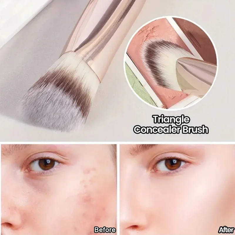 1/2/5PCS Foundation Make-Up Borstel Double-ended Platte/Angle Top Contour Borstel Voor schoonheid Mengen Vloeibare Poeder Concealer Crème