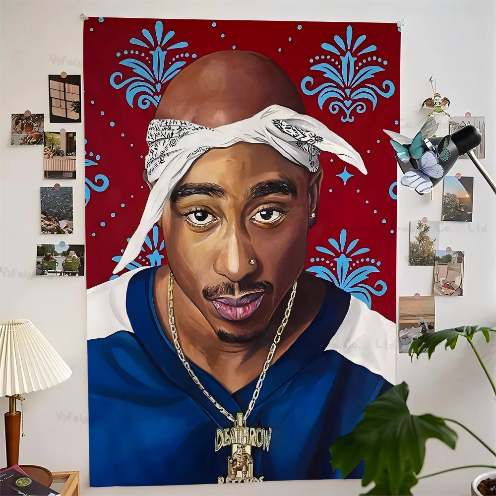 

Hip Hop Rapper 2PAC Cartoon Tapestry Bohemian Wall Tapestries Mandala Home Decor