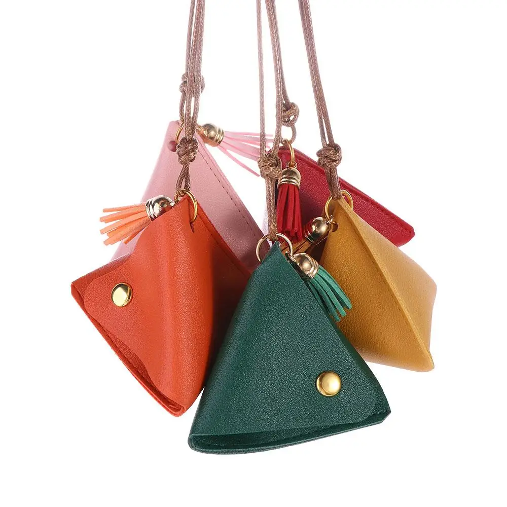 Triangle Coin Purse Portable Dragon Boat Festival Zongzi Change Wallet  Access Card Leather Bag