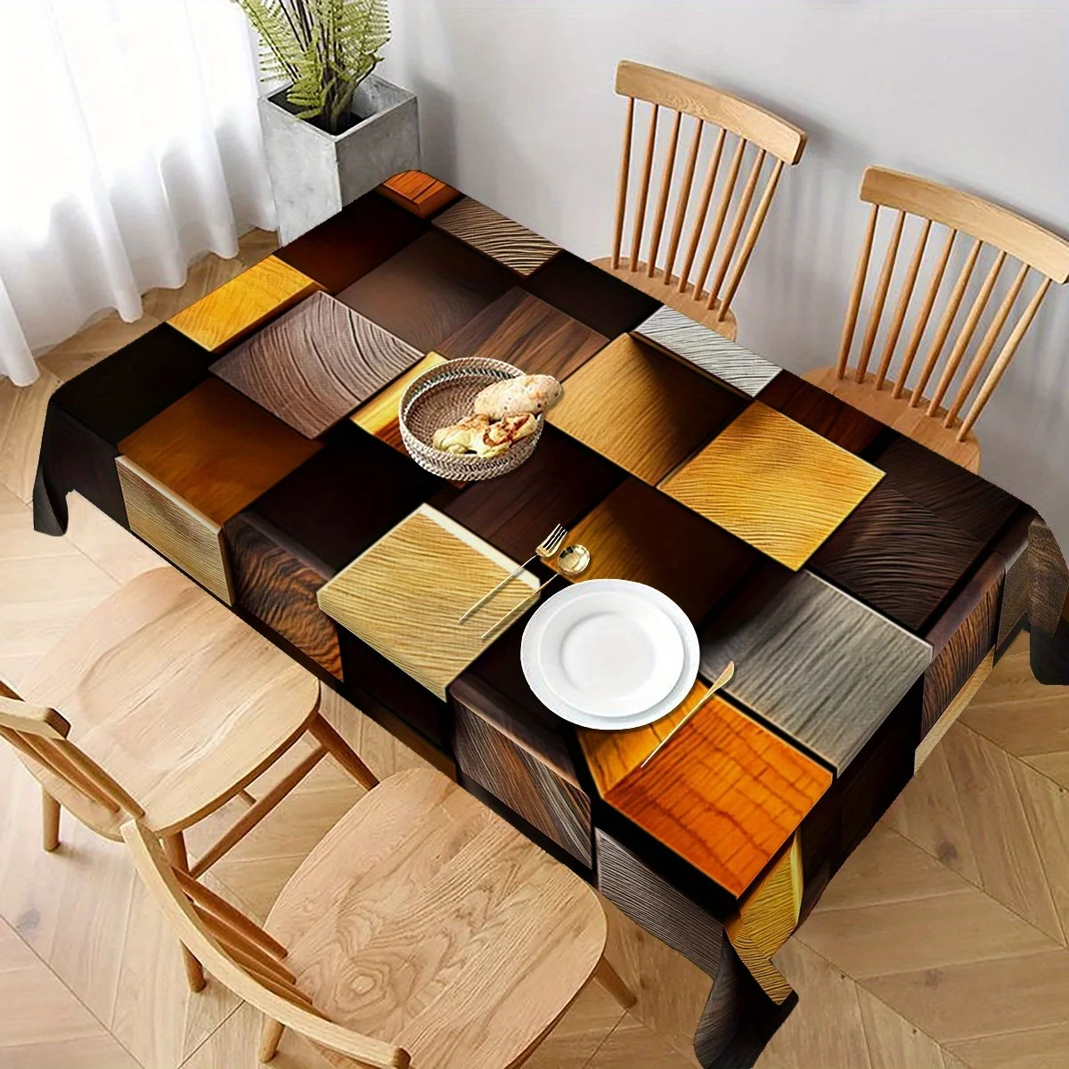 Jit 1pc Modern Minimalist Geometric Pattern Tablecloth Suitable for Restaurant Decorationzyc