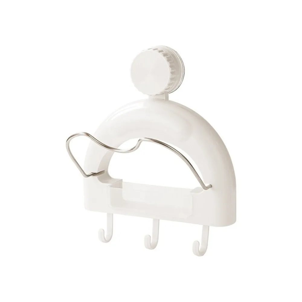 

Wall Hanging Suction Cup Pot Lid Holder Good Load-bearing Punch Free Pot Cover Drain Rack Stable Space Saving