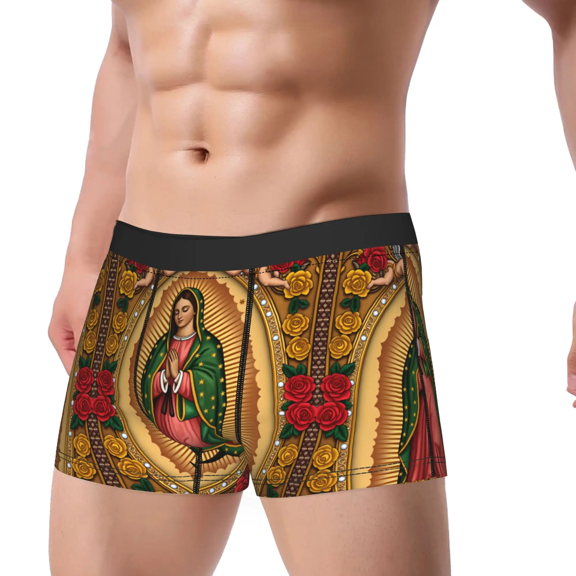 Our Lady Of Guadalupe Virgin Mary Catholic Mexic Trunk 3D Pouch Underwear Quality Shorts Briefs Comfortable Men Panties Big Size
