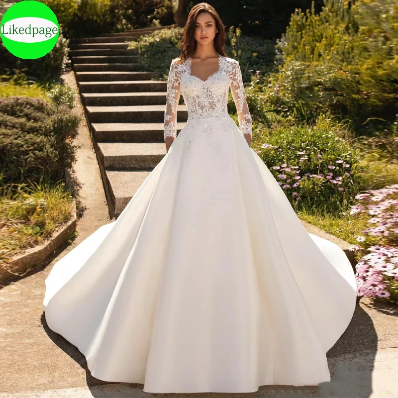 

Simple Charming Wedding Dresses With Detachable Suit Sweetheart Satin Bridal Gowns Vintage Vestidos De Novia 2023 Appliques