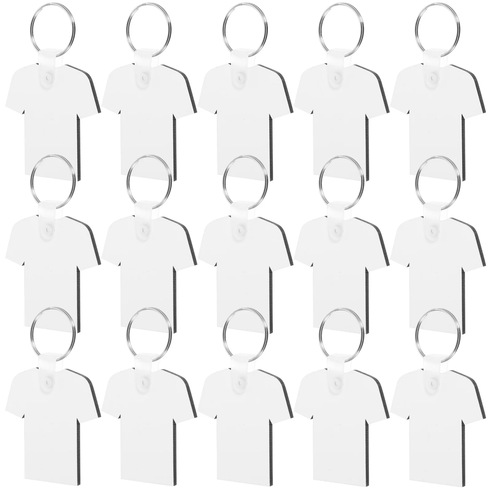 40Pcs Mdf Fiberboard Blank Sublimation Keychains DIY Craft Supplies Heat Transfer Blank Key Rings for Custom Designs