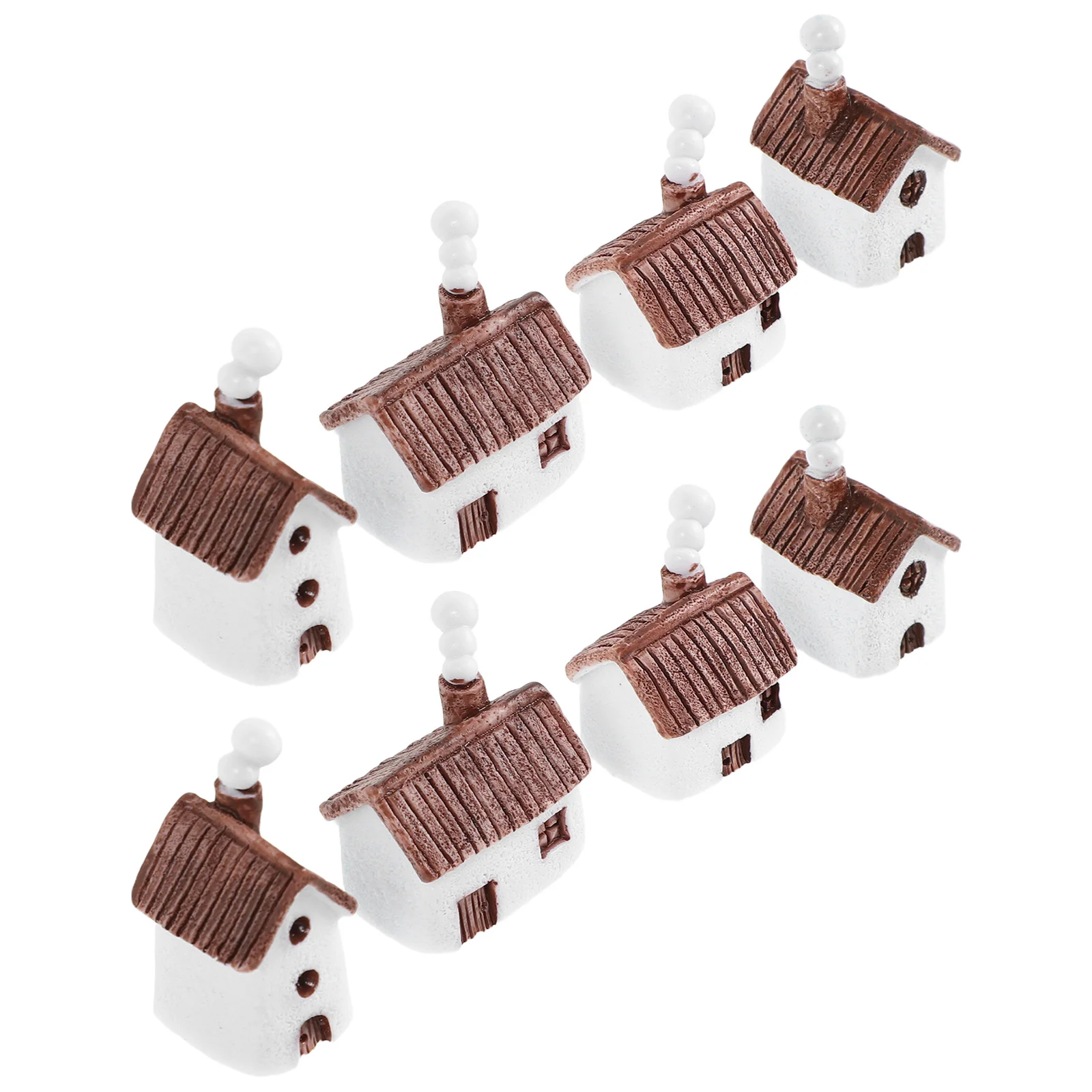 

8Pcs Miniature Landscape Resin House Small Vintage Micro Cottage for Fairy Garden Outdoor Plant Pot Decor Miniature Cottage
