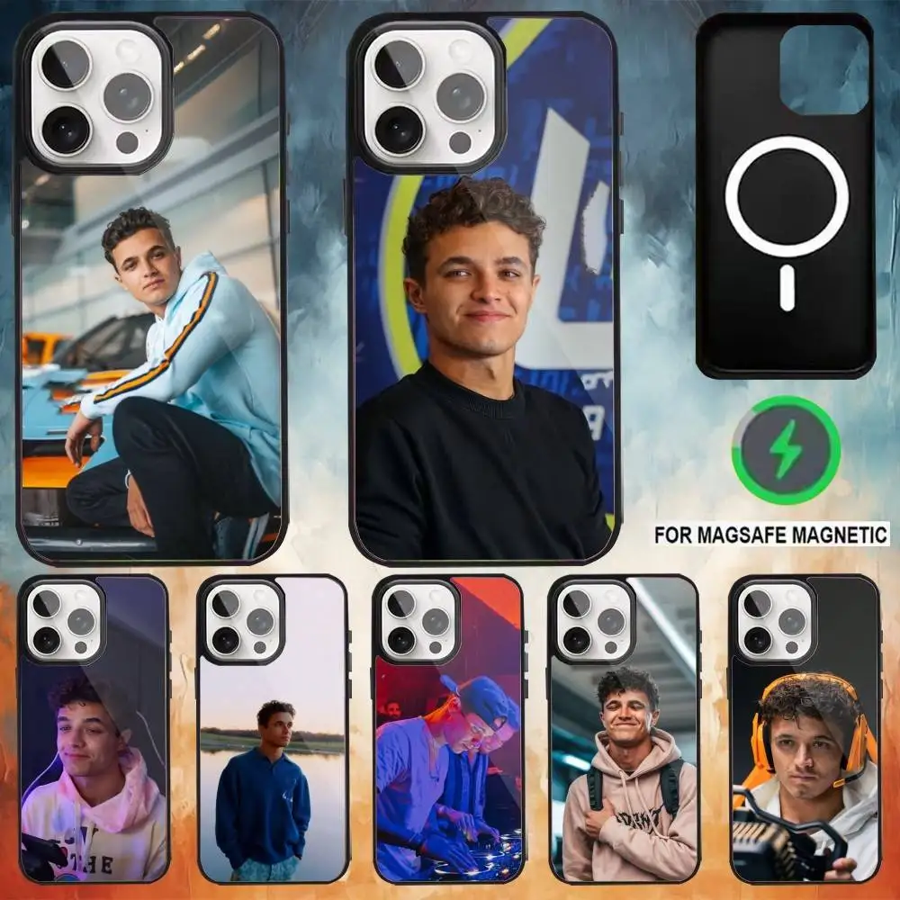 

L-Landos N-Norris Phone Case For iPhone17,16,15,14,13,12,11 Plus,Pro Max Magnetic Magsafe Wireless Charging