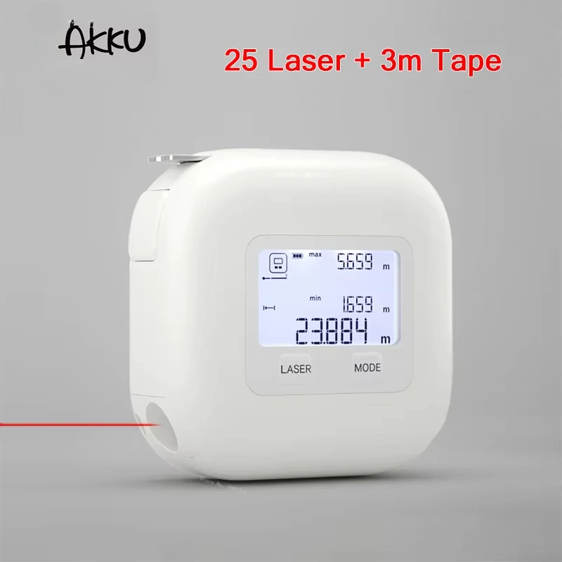 Youpin AKKU 2 in 1 Digital Laser Measure Laser Ranging Tape with LCD Display Measuring Tape Laser Rangefinder Measuring Tools