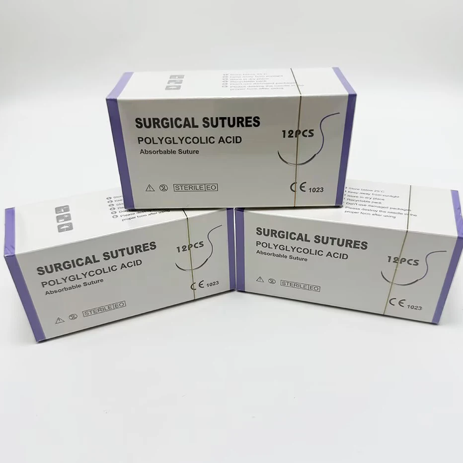 12 pieces/box of pet specific PGA suture thread with needle 2/0 3/0 4/0 round needle/corner needle cat and dog pet care room