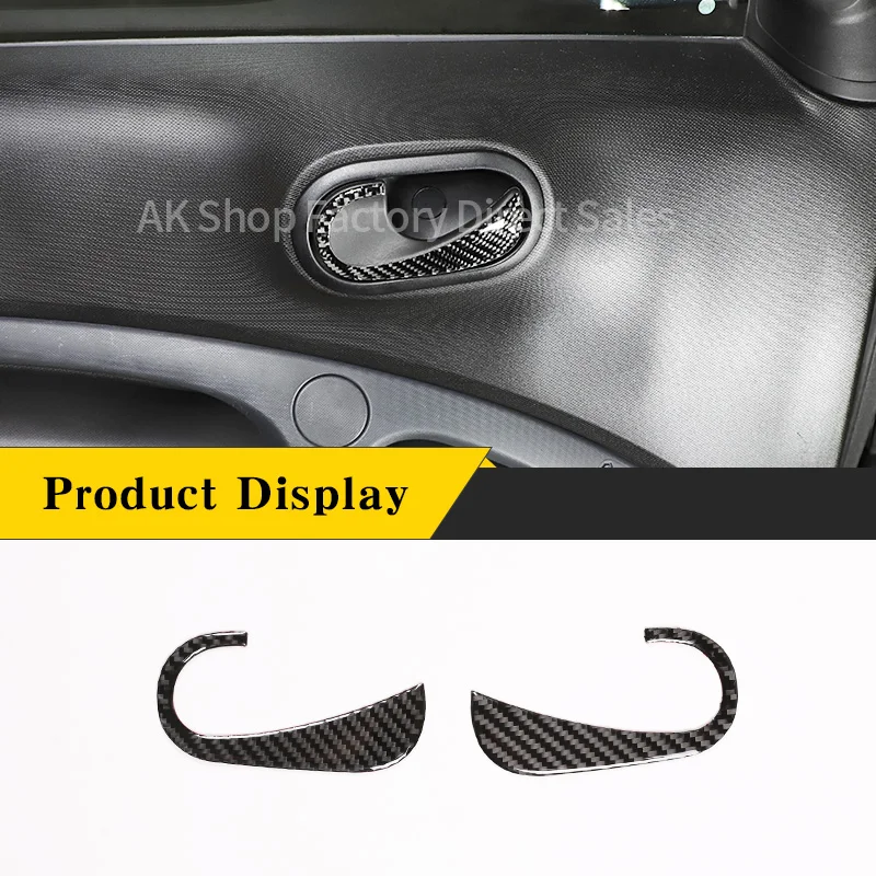 

For Mercedes Benz Smart 2016-2021 Real Carbon Fiber Car Inner Door Handle Panel Cover Decorative Sticker Car Accessories