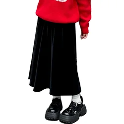 Elegant Teenager Autumn Long Skirt for Girls Kids Fashion Long Black Skirt Baby Children Cool Clothes 5 6 7 8 9 10 11 12 13 14 Y