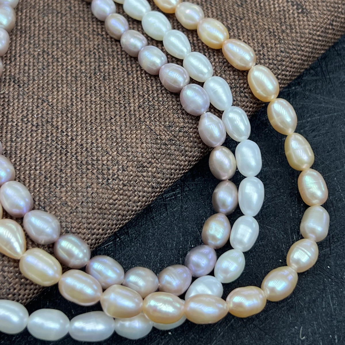 

AA+ 7-8mm Natural Freshwater Pearl Rice-shaped Semi-finished Strand Beads for Jewelry Making Supplies DIY Necklace Accessories