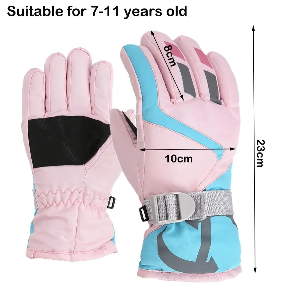 Cute Windproof Children Ski Gloves Waterproof Non-slip Kid Gloves Thicken Warm Mitten Winter Must