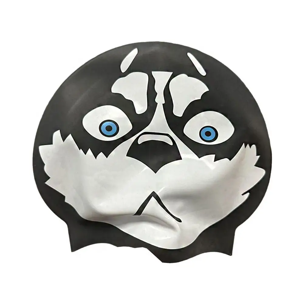 Bonnet de natation husky sibérien, design créatif, équipement de natation étanche pour enfants et adultes, motif de chien mignon, Z6B0