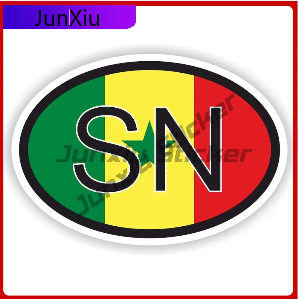 

Senegal Country Code Sn Oval Sticker With National Flag Badge Sticker Scratch Cover Decals Adventure Stickers For Motorcycle Acc