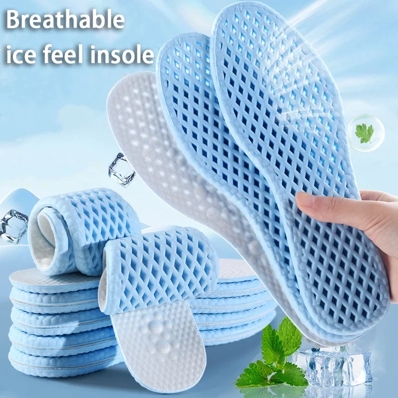 4Pcs/6Pcs Feet Running Sports Insoles Mesh Breathable Insoles for Shoes Men Summer Cool Insole Memory Foam Shoes Pads