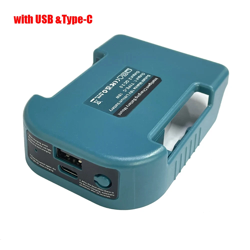 1Pc Voor Makita 18V Met USB Met Type-C Batterijhouder Voor Makita Batterij BL1840 BL1850 BL1860 Lader Adapter snel Opladen - afbeelding 1