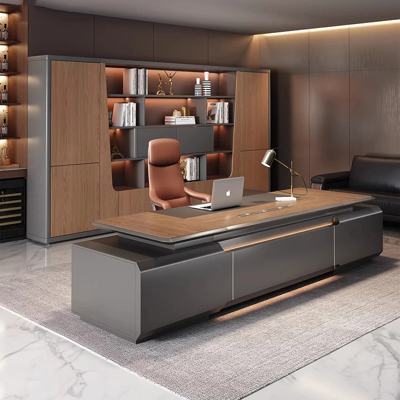 

Luxury Lshaped Office Desk Wooden Executive Storage Design Modern Office Desk Nordic Computer Escrivaninha Lounge Furniture