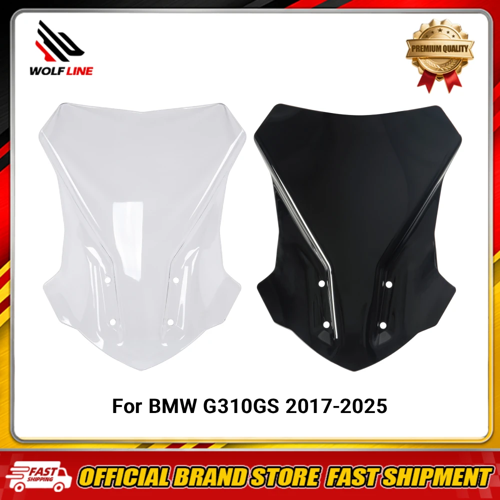 WOLFLINE Motorcycle Windscreen For BMW G310GS 2017 2018 2019 2020 2021 2022 2023 2024 2025 2026 Front Winds Wind Deflector Visor