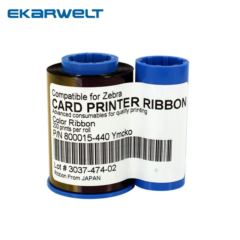 compatible Zebra 800015-440 YMCKO Color Ribbon 200prints/roll for Zebra P330I P430I Card Printer