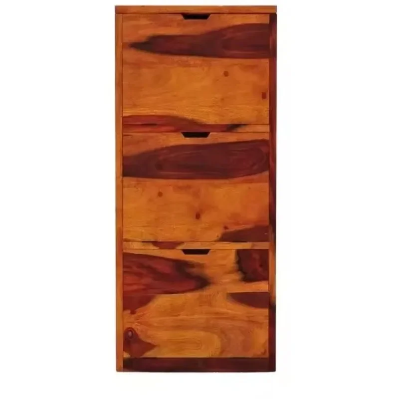 Wooden shoe cabinet Ultra-thin tipping bucket shoe cabinet Household door entrance entrance cabinet Living room balcony storage