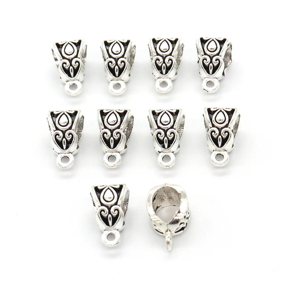 20PCS Beads Bails Connector Charms Pendants Jewelry Findings Making Accessory DIY Necklace Multicolor Big Hole Beads Bails