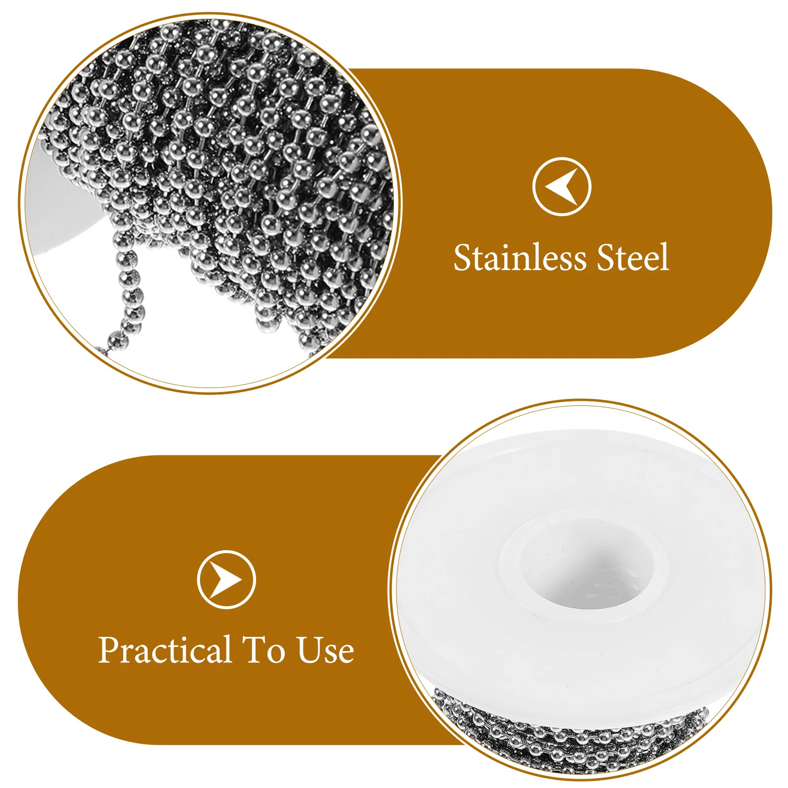 

10Meter Stainless Steel Ball Chain 2.4Mm Metal Bead Chain Diy Keychains Dog Tags Pendant Necklaces Spelling Tiles Bottle