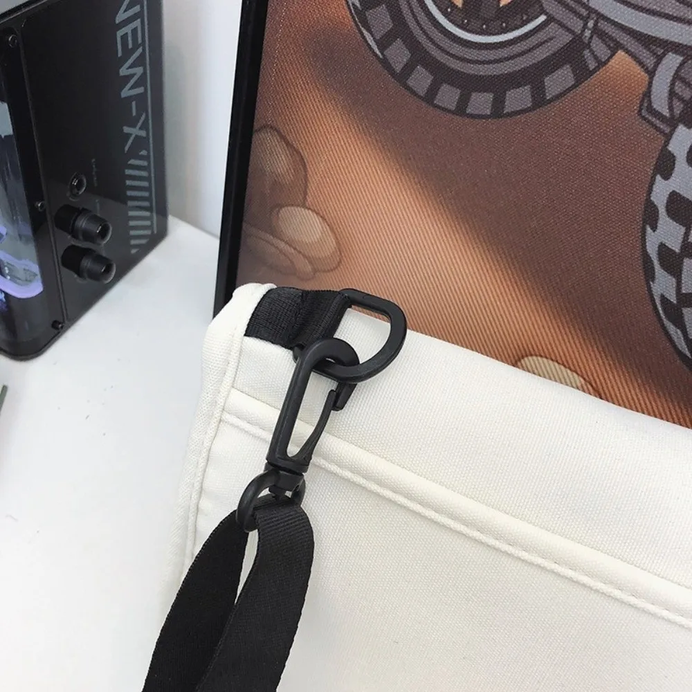 

Квадратная сумка для сообщений с несколькими карманами, большая вместительная нейлоновая сумка через плечо в корейском стиле с подвеской, однотонная мужская сумка на плечо