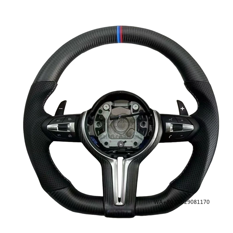 

Spot Goods Carbon Fiber Perforated Leather for BMW 3 Series 5 Series M3 M5 M6 F10 F20 F30 F90 F01 F02 Car Steering Wheel