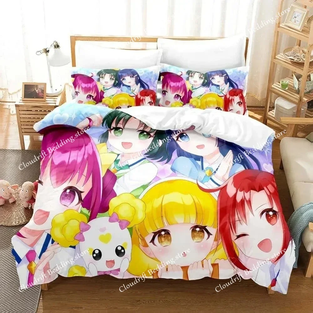 

New 3d Anime Kawaii Grils Smile PreCure! Bedding Set Single Twin Full Queen King Size Bed Set Adult Kid Bedroom Duvet cover Sets