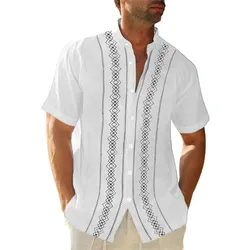 Camisa havaiana de manga curta masculina, top da moda, alta qualidade, tamanho grande XS-5XL, moda casual, verão, venda quente, 2024