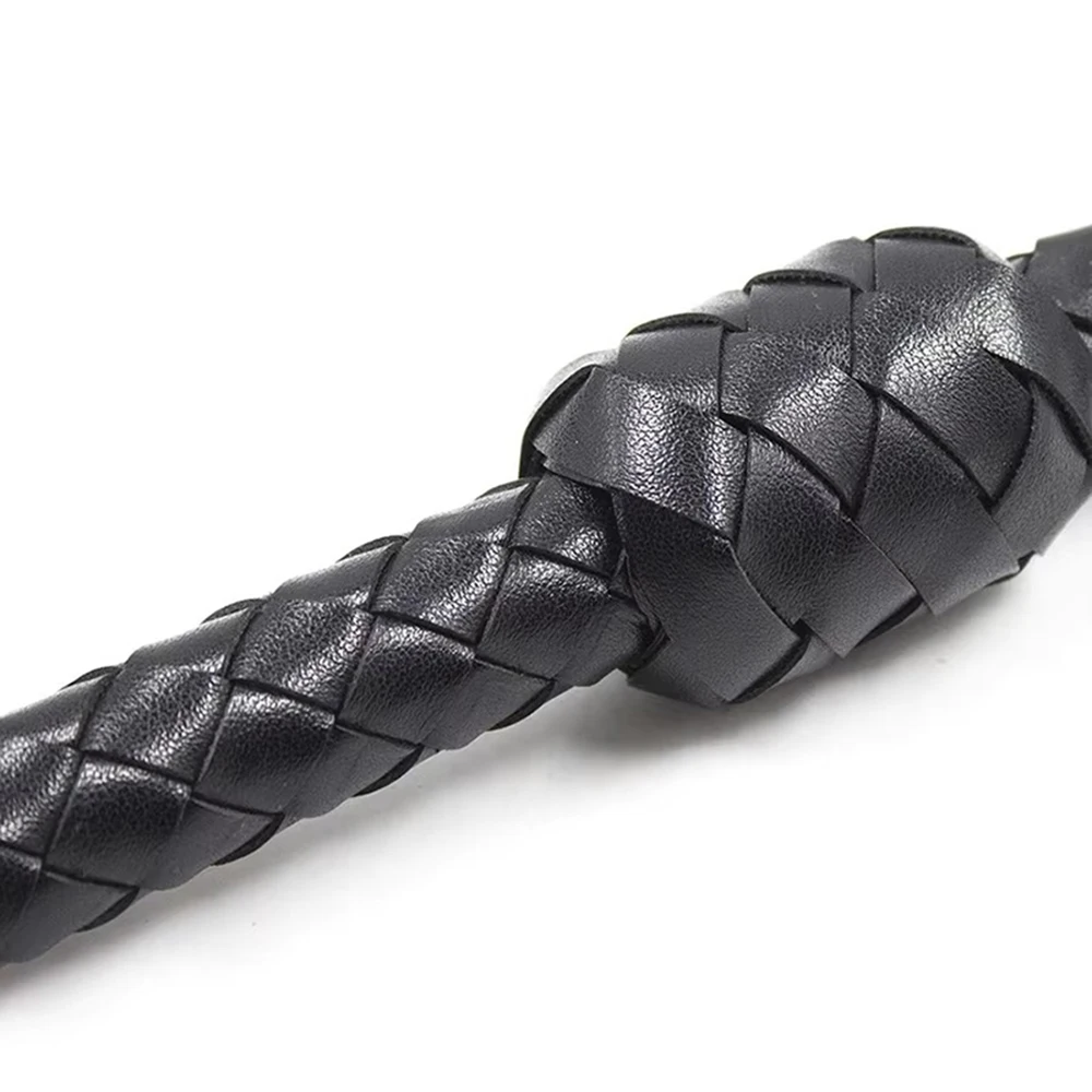 116 سنتيمتر الحصان سوط بولي Leather الجلود المنسوجة يدويا مقبض الجلود سوط قوة الفروسية السياط التدريس التدريب أداة ركوب المحاصيل