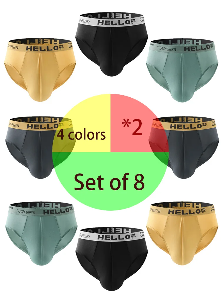 8PCS men\'s underwear Comfortable breathable men\'s briefs casual solid color men\'s underwear