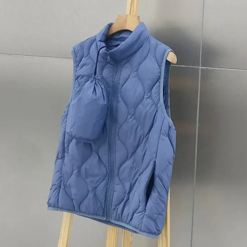 

Autumn Winter Women Warm Down Waistcoat Jacket Light Thin White Duck Down Vest Coat Female Short Bigsize Sleeveless Tank Parkas