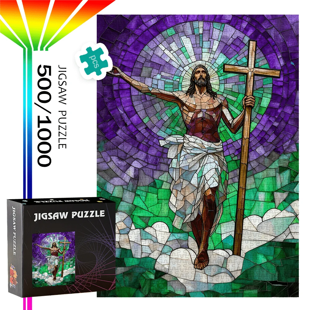 

500pcs/1000pcs Cross Jigsaw Puzzle | High-Quality Cardboard Puzzle for Birthday, Halloween, Christmas, Thanksgiving, Easter -