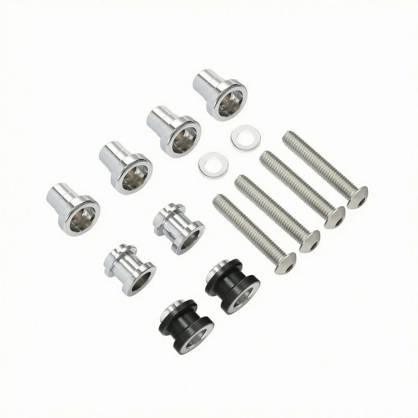 Motorcycle Saddlebag Storage Case Bolt Mounting Kit Metal Construction with Rubber Isolated Spacers for Stable Luggage Setup