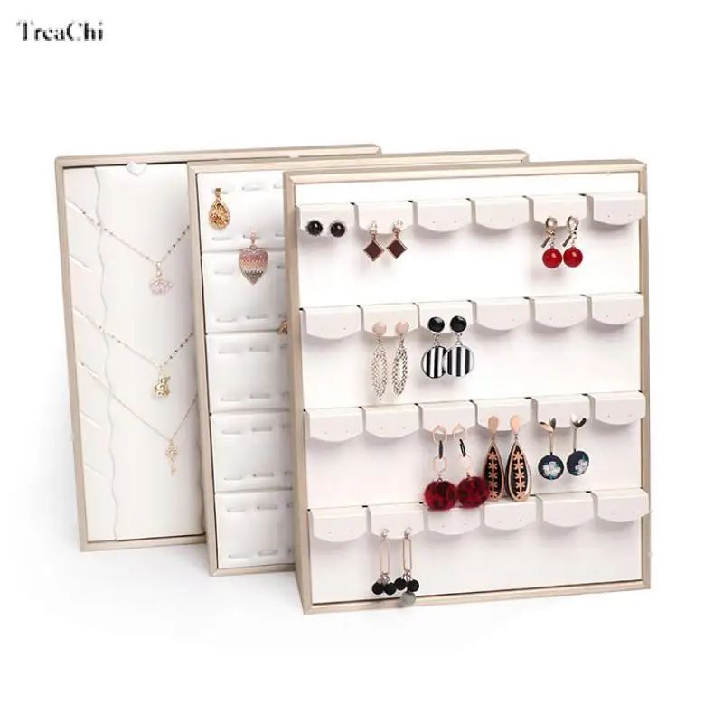 High-Grade Leather Vertical Jewelry Stand Ring Earrings Necklace Pendant Display Stand Jewelry Packaging Counter Jewelry Props