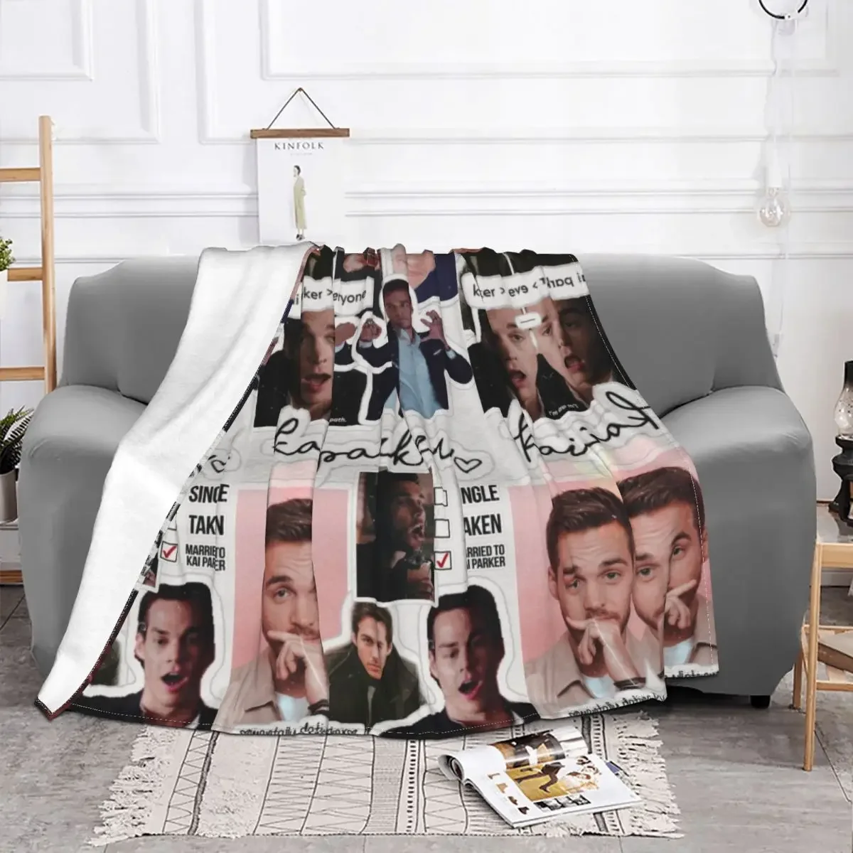 Kai Parker Chris Wood Blankets Breathable Soft Flannel Autumn The Vampire Diaries Throw Blanket for Couch Travel Bedding