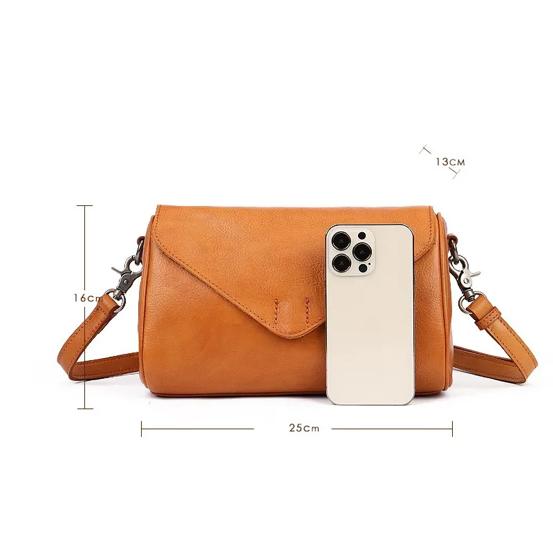 Johnature Versatile Solid Color Genuine Leather Women Bag 2024 New Retro Soft Real Cowhide Simple Shoulder & Crossbody Bags