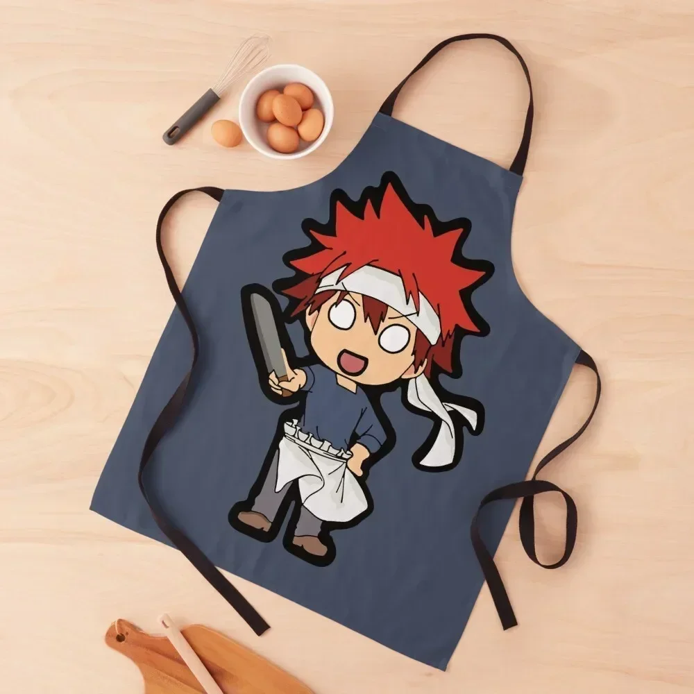 

Chibi Soma Yukihira Apron Customizable with personal logo Cooking men's barbecue Apron