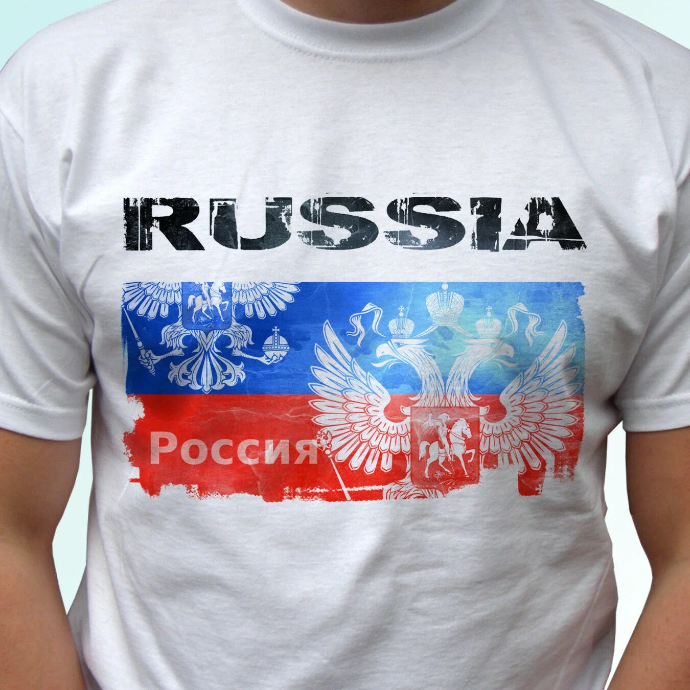 Russia Double-headed Eagle Flag  T Shirt. Short Sleeve 100% Cotton Casual T-shirts Loose Top Size S-3XL