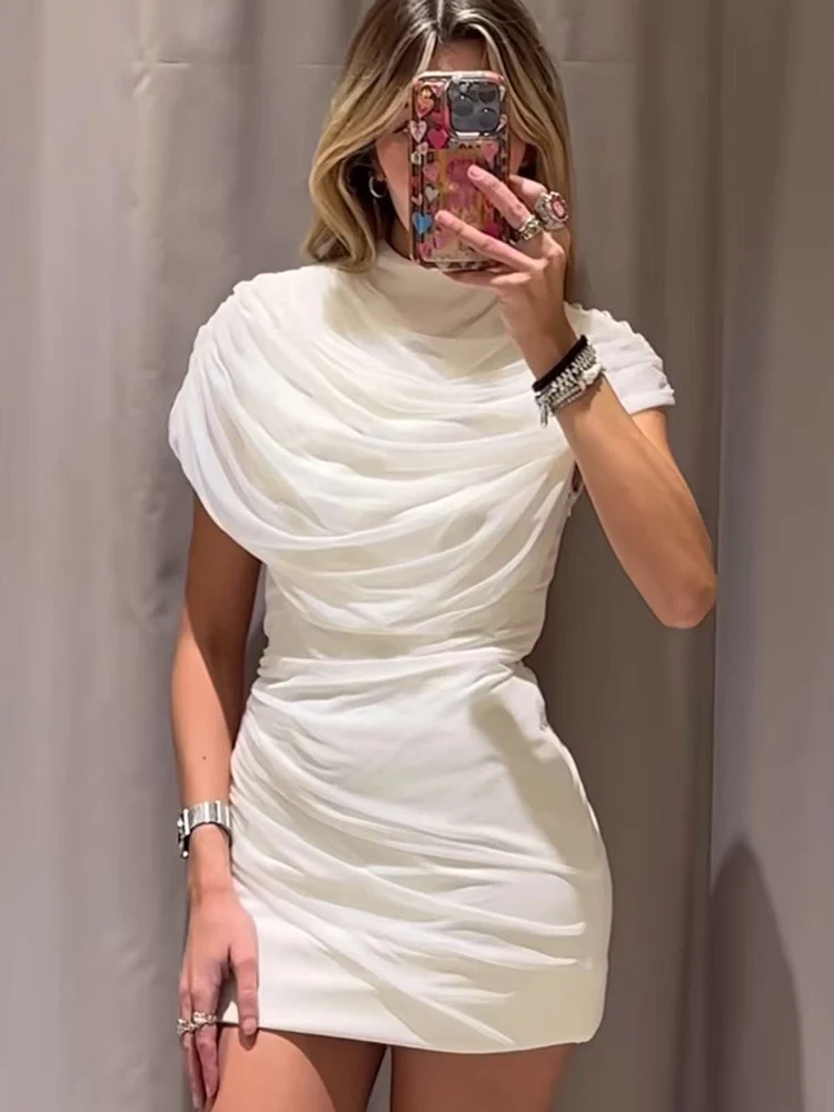 2026 novas mulheres vestido sem mangas moda em camadas decoração magro vestido curto senhoras elegante malha emenda sólido vestido de festa