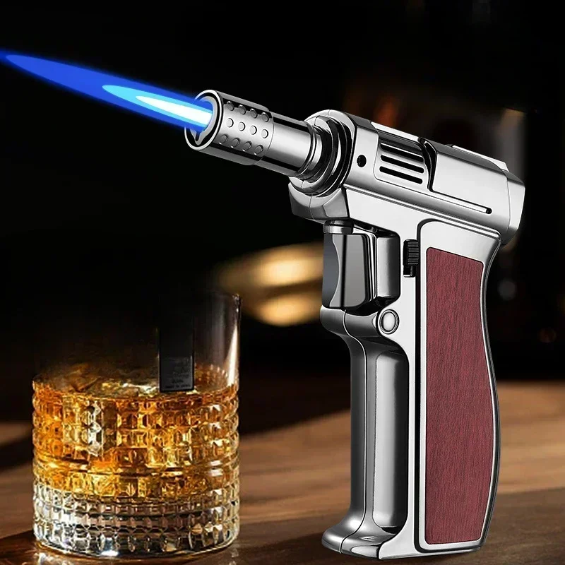 Outdoor Windproof Butane Gas Turbo Metal Lighter Multipurpose High Temperature Welding Gun Inflatable Lighter Men\'s Somking Tool