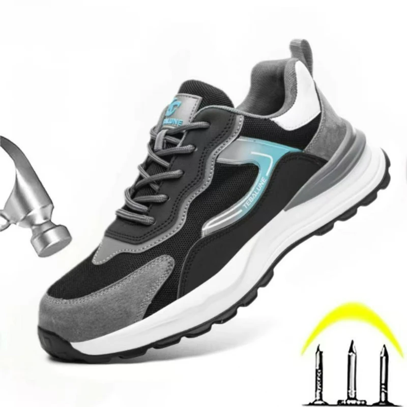 2026 Men's Safety Boots Work Steel Toe Shoes Anti Smash Puncture-Proof Insulated Shoes Breathable Labor Protection Shoes Botas