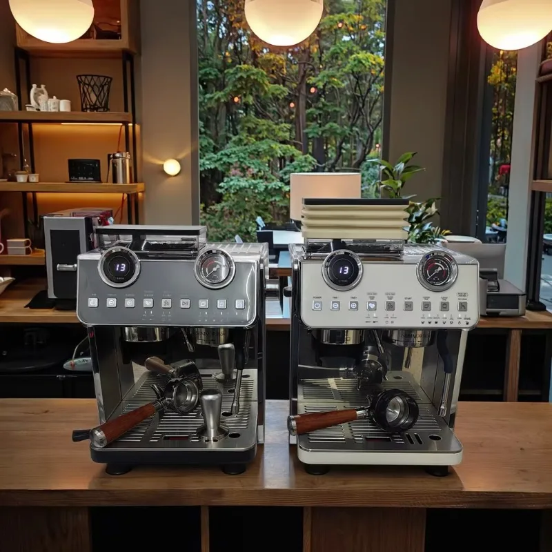 Electric Espresso Machine Double Boilers Double Pumps Integrated Built-in Coffee Grinder Coffee Machine for Shop Home Use