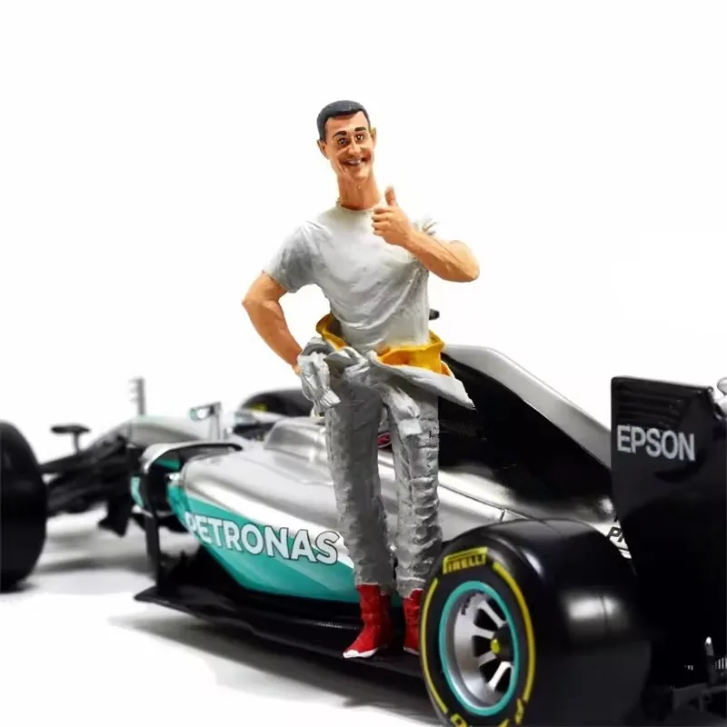 

New 1:18 Scale 1Pcs Resin Model Scene Accessory Germany Driver Racing Car Racer Champion Action Figure Collection Display Toy