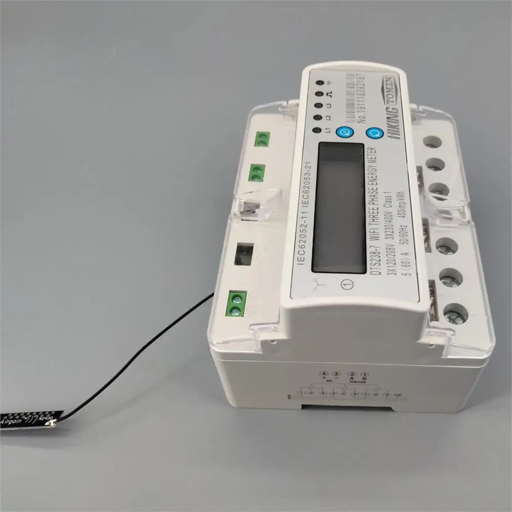 3 Phase 60A Remote Control Wifi Smart Din Rail Energy Meter Kwh With Over Under Voltage Current Protection RS485 view 4