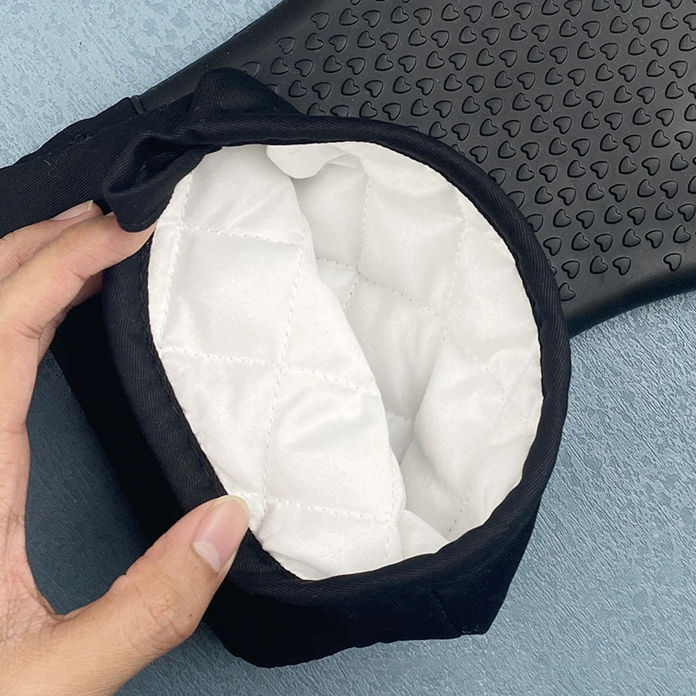 Extra Long Heat Resistant Silicone Oven Mitts: Perfect  For Grill Barbeque Cooking Baking High Temperature Resistant Mitt