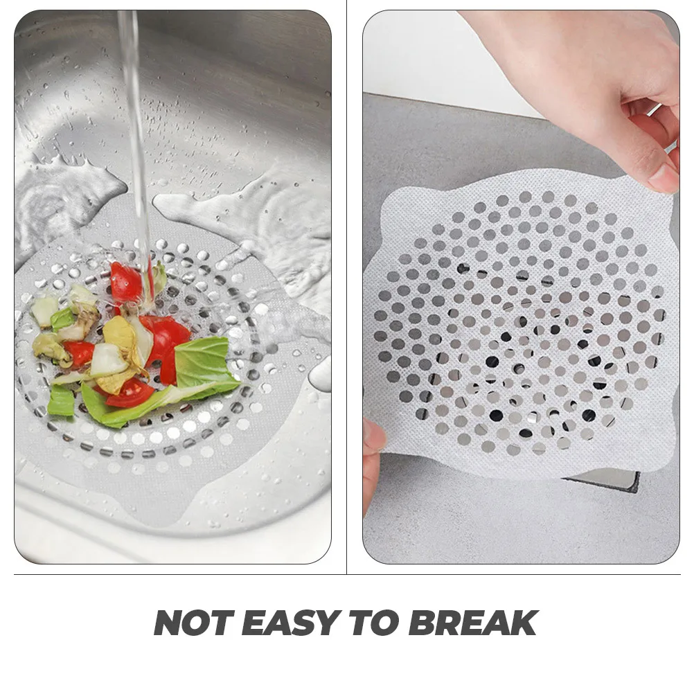 

30 Pcs Drain Filter Stickers Non woven Practical Anti blocking Strong Absorption Kitchen Bathroom Laundry Workshop